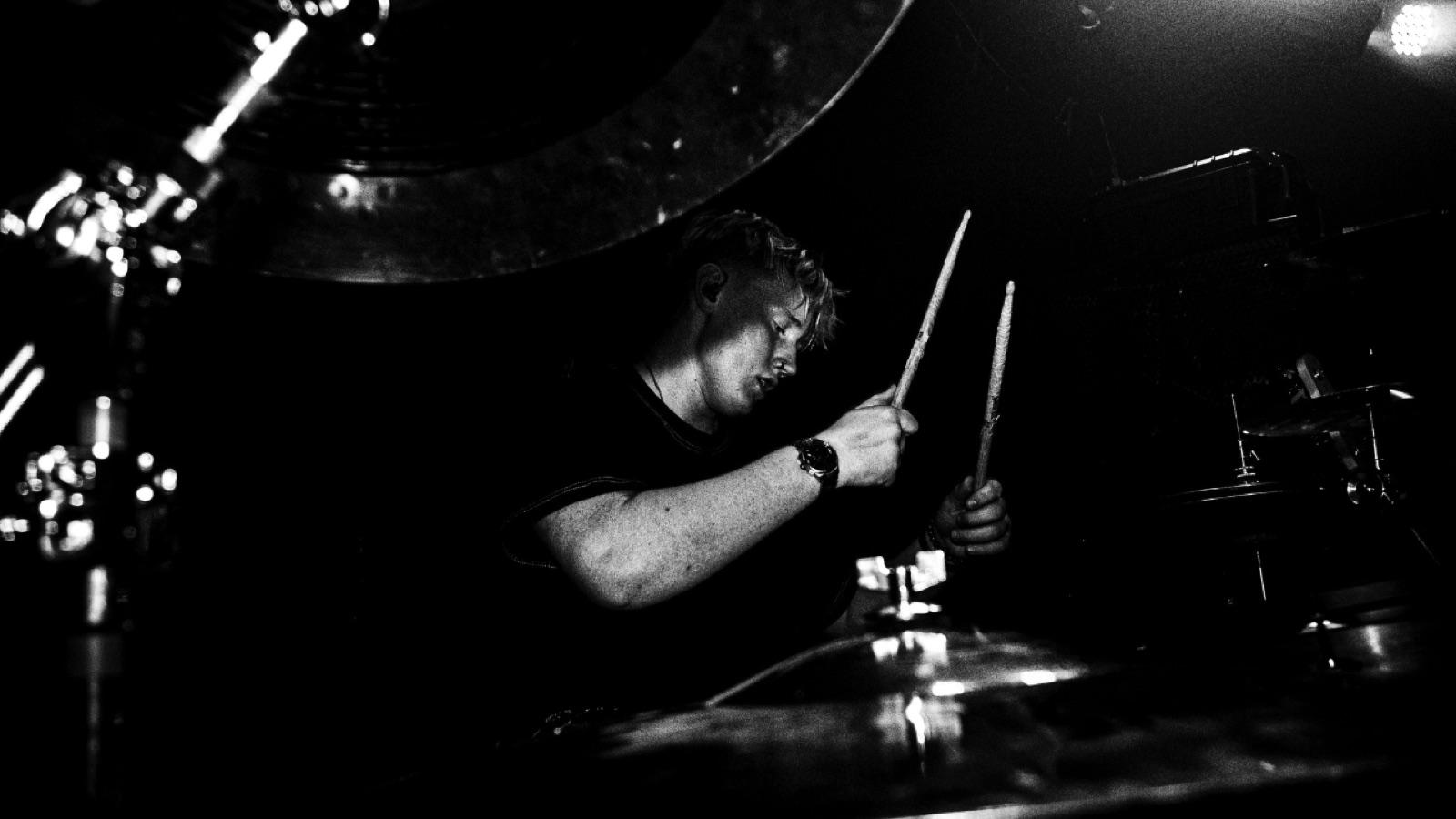 Diggity Glover playing drums live